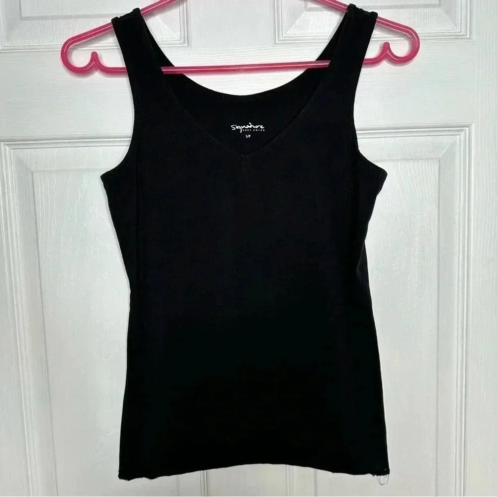 Signature by Suzy Sheir Tank Top Black Size Small